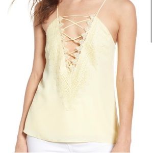 WAYF SZ Medium pale yellow sleeveless blouse